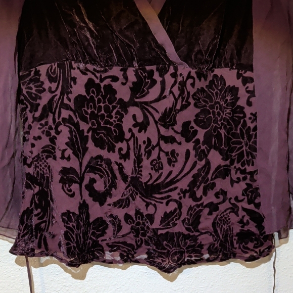 NWOT Floral Velvet Blouse - Picture 4 of 12